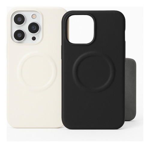 Funda Iphone 16 Pro Cuero Premium Calidad Y Estilo Blanco Lisa