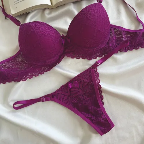 Conjunto Lingerie Renda Sexy Com Bojo