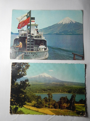 Postales Volcanes Villarrica Y Osorno. Chile. Años 60 (2)