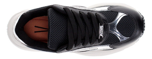 Zapatillas Negras Y Plata 1440-100-17951 Mujer Vizzano