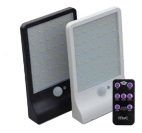 Foco Led Solar C/ Sensor Mov Y Control 5w Ip65 Negro Sol_014