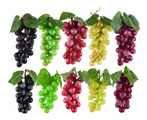 10 Bunches Artificial Grapes  Simulation Decorative Lif...