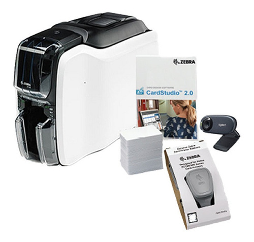 Kit Zebra Zc100, Usb, Software, Webcam, 200 Tarjetas,ribbon