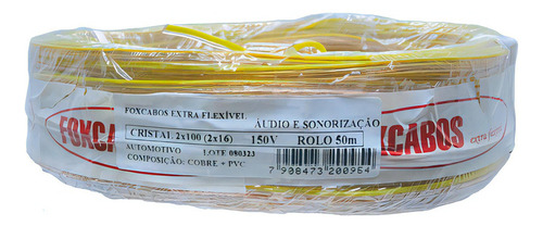 Fio Cabo Paralelo Cristal Bicolor Polarizado 2x1,00mm 50mts