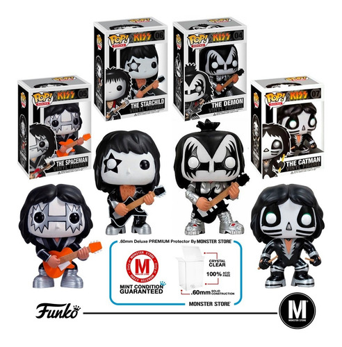 Funko Pop Set 4 Kiss Vaulted Demon Catman Spaceman Starchild