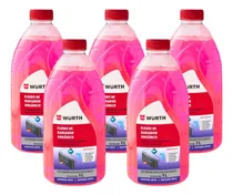 Comprar Kit X 5 Líquido Refrigerante Anticongelante Würth Aditivo Fluído Orgânico para Radiadores Pronto para Uso 1 Litro Rosa