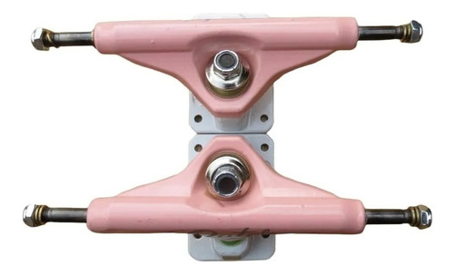 Imagen 2 de 4 de Trucks Para Skate Dater Full Color Rosa Blanco 139mm