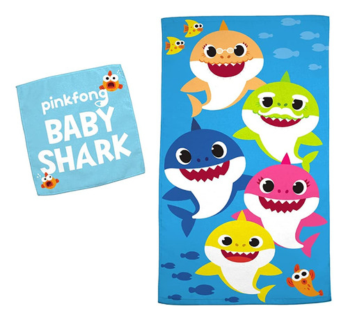 Franco Baby Shark Kids Baño / Piscina / Playa Toalla De Rizo
