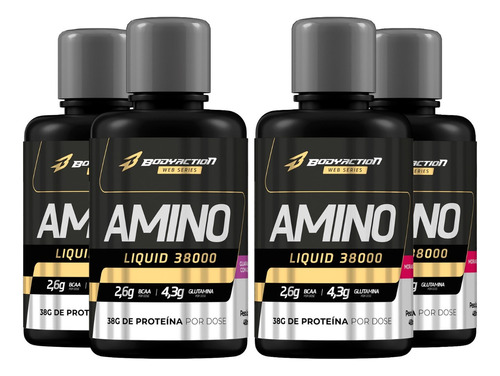 Bodyaction Tradicional Proteínas Amino Liquid 38000 - Líquido sabor morango e guaraná 1.92L