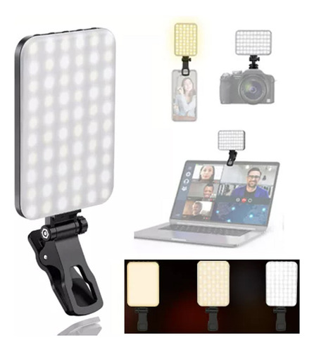 Led Teléfono Luz Luz Selfie Recargable Clip Luz De Vídeo.