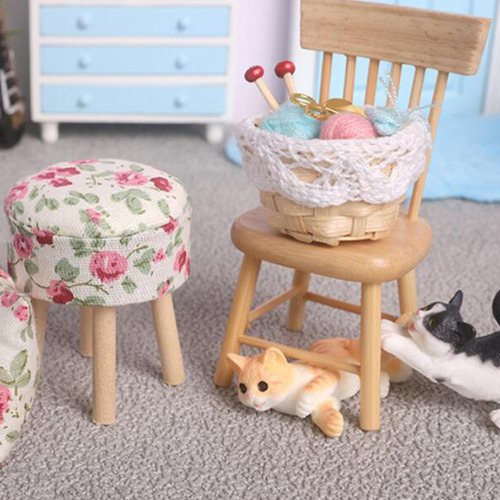 Juego De Silla En Miniatura Para Casa De Muñecas Estilo A