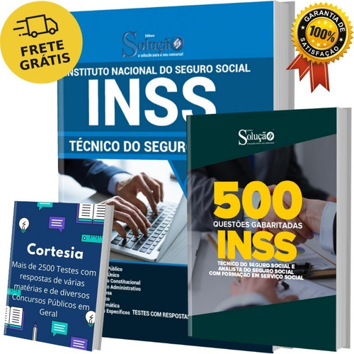 Kit Apostila Técnico Do Inss + Caderno De Questões Inss