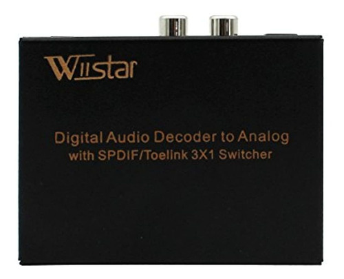 Conmutador Digital De Audio Wiistar 3x1 Toslink 3 En 1 Con S