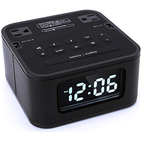 Cargador De Radio Despertador Con 2 Salidas Y 2 Puertos Usb,