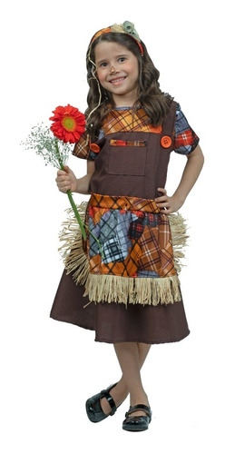 Imagen 1 de 1 de Disfraz De Niña Espantápajaros Lil' Harvester Scarecrow