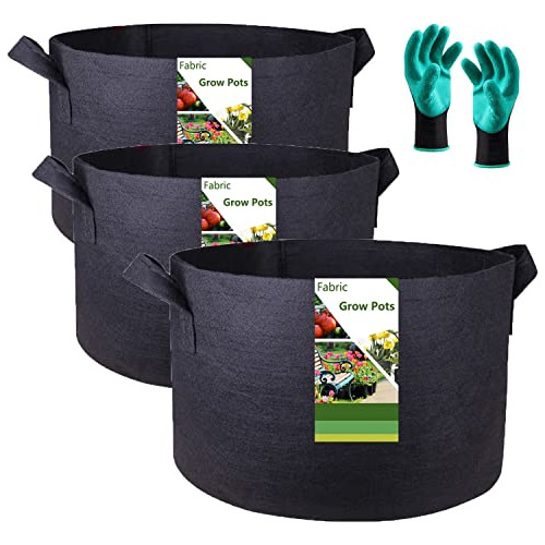 Set De 3 Bolsas De Cultivo De 40 Galones Plantas, Resis...