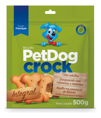 Biscoito Crock Pet Dog Para Cães Integral 500g - 1 Unidade