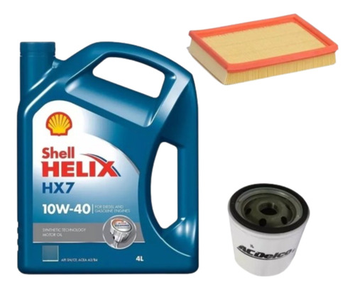 Kit De 2 Filtros+aceite Shell Hx7 10w40 Corsa 1.4-1.6//agile