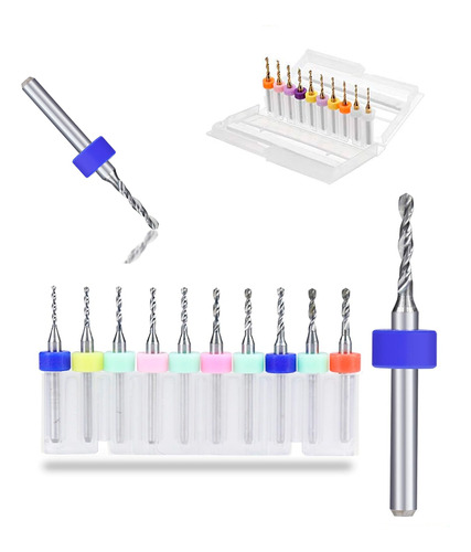 Kit 10 Brocas 1.10-2.00mm Para Pcb, Router, Cnc