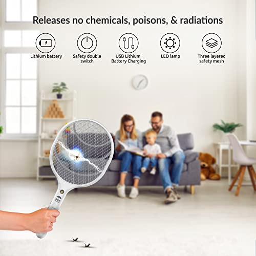 Wbm Smart Bug Zapper, Raqueta Eléctrica Recargable Mos...