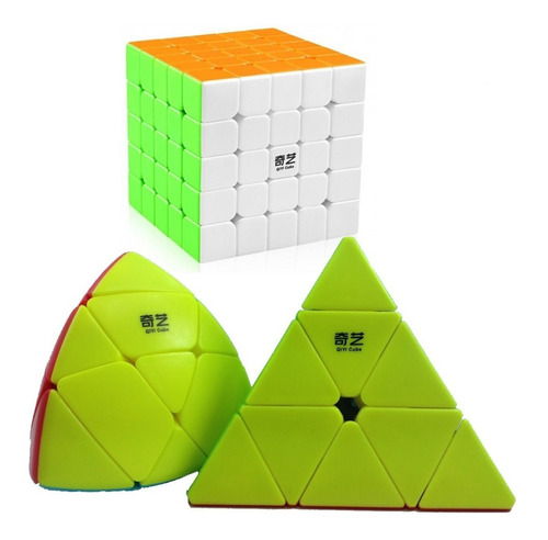 Pack Set Cubos Qiyi Mastermorphix + Pyraminx + 5x5x5