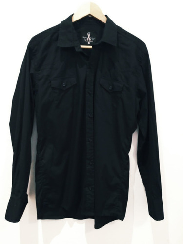 Camisa Negra Tukson Talle L Algodon Poliester Impecable