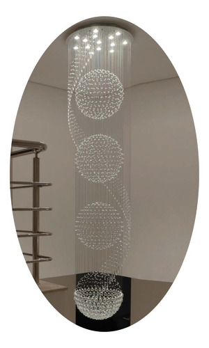 Lustre Cristal 3 Metros X 100cm - 4 Esferas