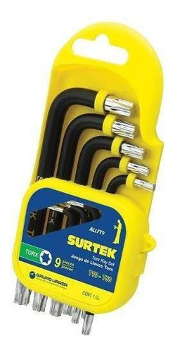 Juego De 9 Llaves Hexagonales Torx Rack Surtek Allft9