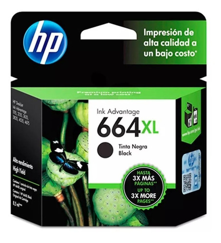 Cartucho Original Hp 664xl Negro Para 2135 3635 4535 4675