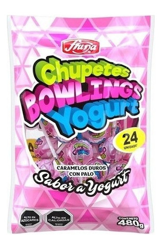 Coyacs Chupetes Bowlings 24 Unidades Sabor A Yogurt