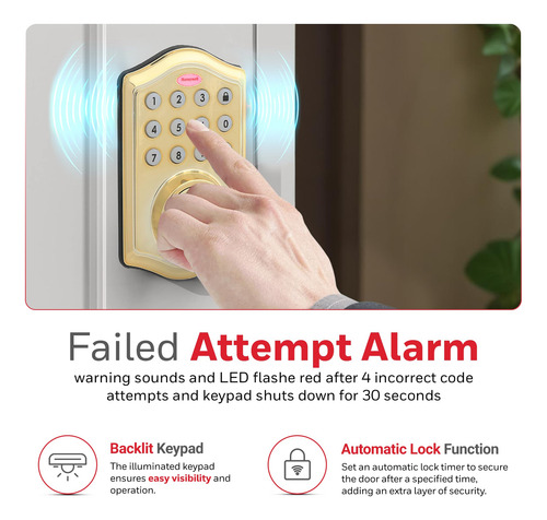 Cerradura Electrónica Inteligente Honeywell Para Puerta De E