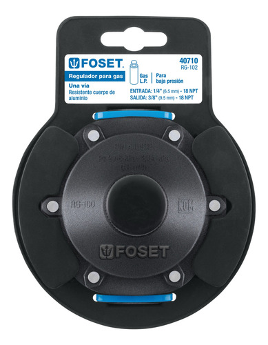 Regulador De Gas 1 Via Cuerpo De Aluminio Foset 40710