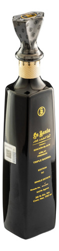 Tequila La Santa Black Añejo Premium Triple Barrel 750 Ml