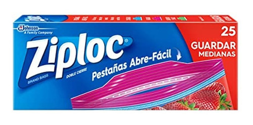 Bolsas Herméticas Ziploc® Abrefácil, Tamaño Mediana, 25 Pzas