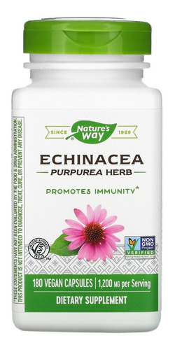 Echinacea Purpurea 1.200 Mg Dose 180 Caps - Nature's Way Eua