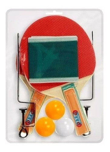 Kit Ping Pong Tênis Mesa 2 Raquetes 3 Bolinhas + Rede