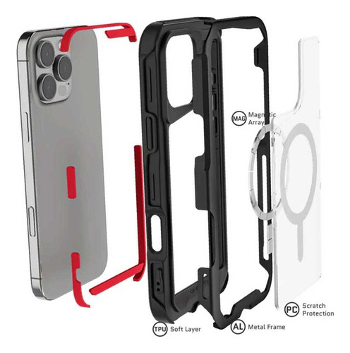 . Funda Ghostek Atomic Para iPhone 16 Pro Aluminio Negra