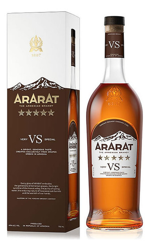 Brandy Ararat 5 Stars Con Estuche Bostonmartin