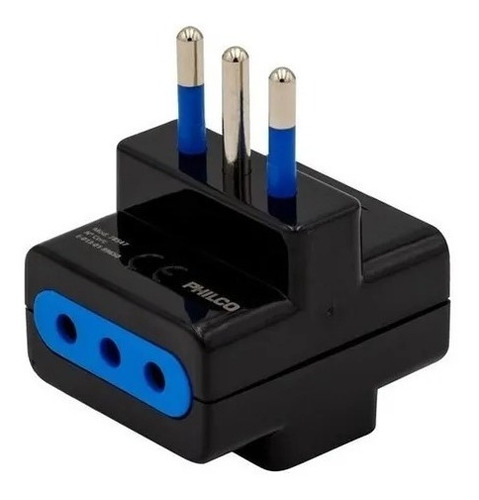 Adaptador Triple Negro 3 Conectores Enchufe Philco 