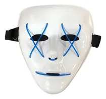 Comprar Máscara Led La Purga Blanca Halloween Brilla En La Oscuridad