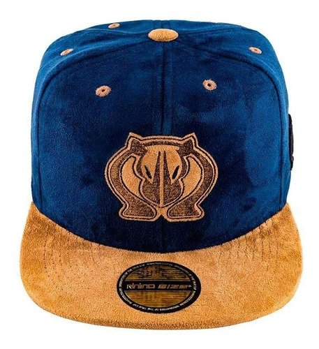 Boné Aba Reta Snapback Rhino Size Marinho E Caramelo