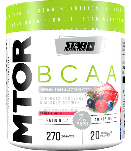 Mtor Bcaa 270 Gr Formula Mejorada Star Nutrition Sabor Fruit Punch