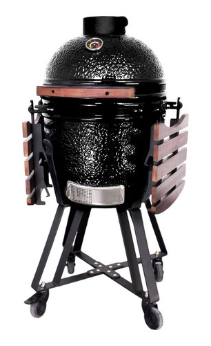 Asador De Carne 18  Kamado Negro Con Base Con Ruedas