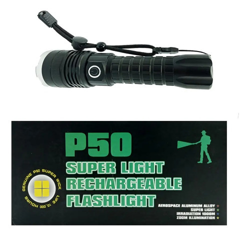 Linterna P50 Táctica Militar Led Zoom Recargable Camping