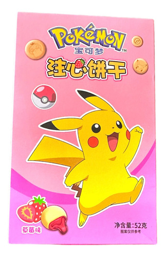 Galletas Rellenas De Frutilla Pikachu 52 Gr - Origen China