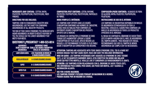 Imagen 7 de 7 de Tampones Regular Tampax Pearl 8 Unidades