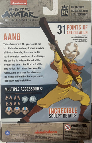 Figura Acción Aang Y Momo Avatar The Last Airbender Bst Axn (Usado)