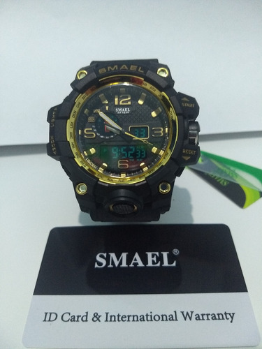 Relógio Esportivo Smael S-shock Dourado Resistente A Choques