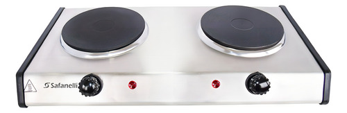 Fogão Elétrico Portátil Aço Escovado 2 Placas Safanelli Cor Prateado 127v