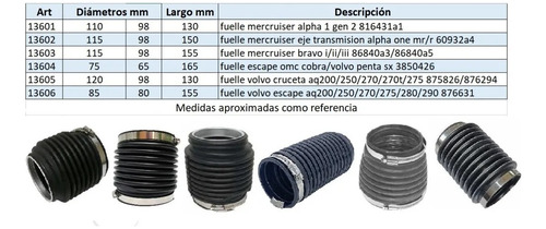 Imagen 2 de 9 de Fuelle De Cable De Cambio Para Pata Mercruiser 74639a2